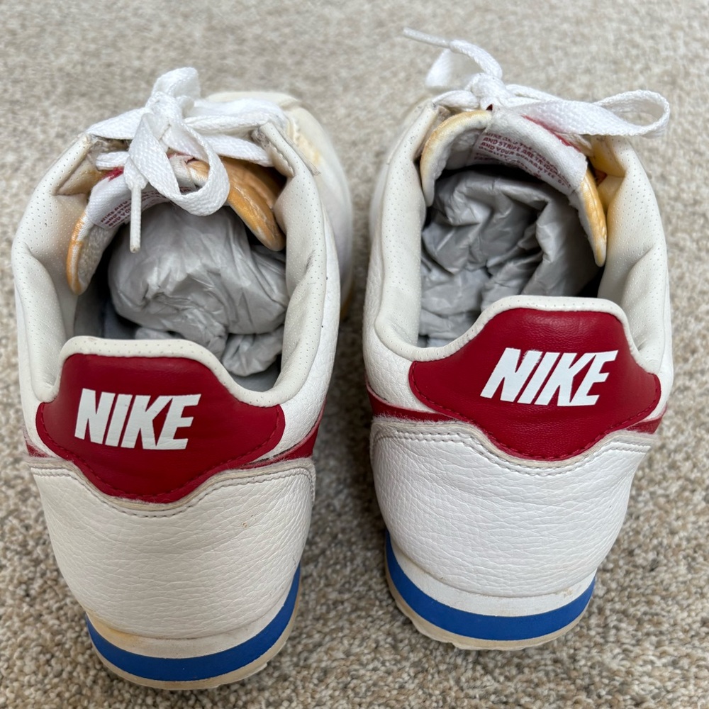 Nike - Distressed Unisex Cortez Varsity Red, White & Blue Sneakers - Size 8.5‎ - Picture 7 of 9